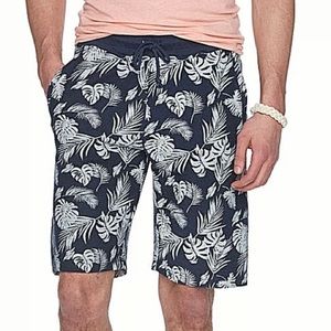 SALE❗️Navy Blue Tropical Drawstring Shorts